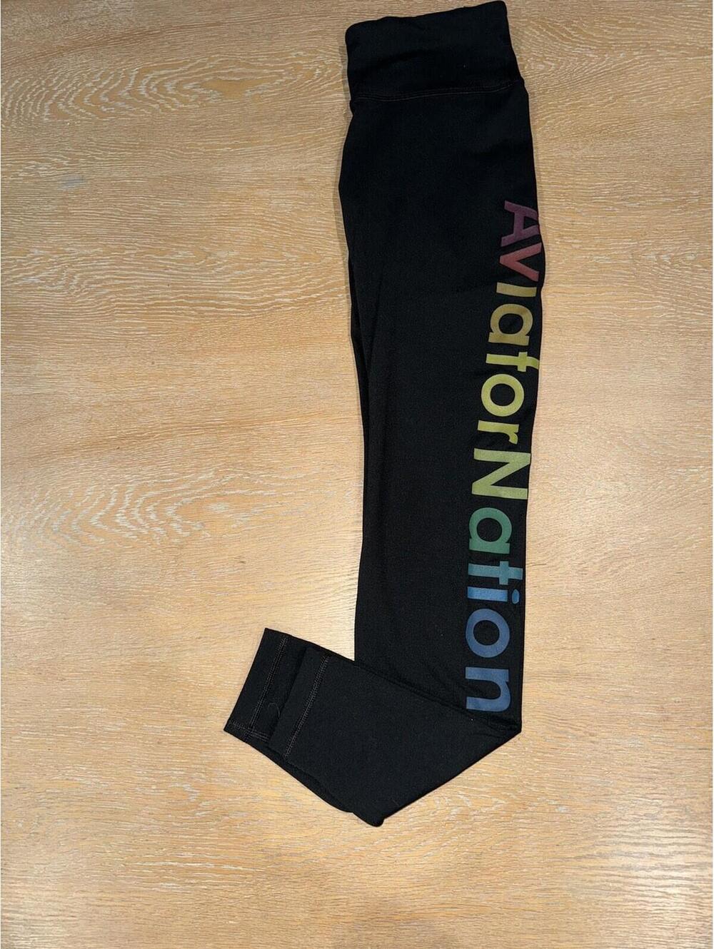 Aviator Nation Leggings 27.5” Full Length Logo Graphic SIZE SMALL